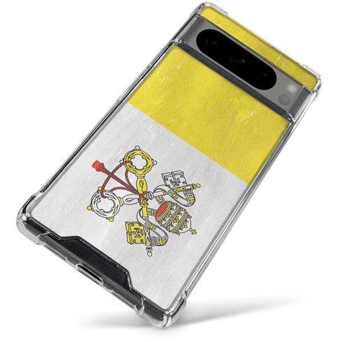 Vatican City Flag Distressed Google Pixel 8 Pro Clear Case